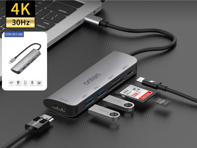 ONTEN USB-C Multi-function dock station 6-in-1
