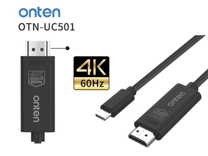 ONTEN CABLE USB TYPE-C TO HDMI 1.8M 4K@60Hz.