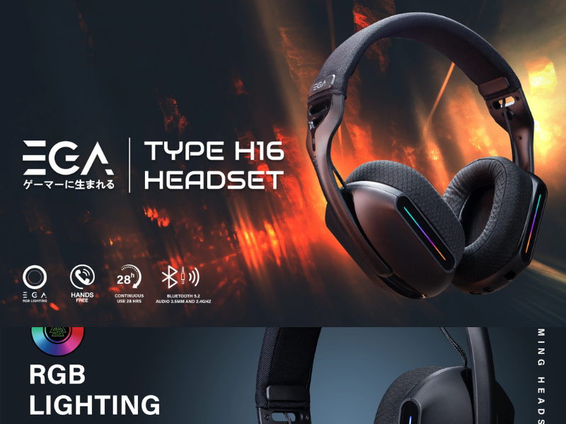 EGA TYPE H16 หูฟังไร้สาย เกมมิ่ง ใช้งานได้ 3 ระบบ