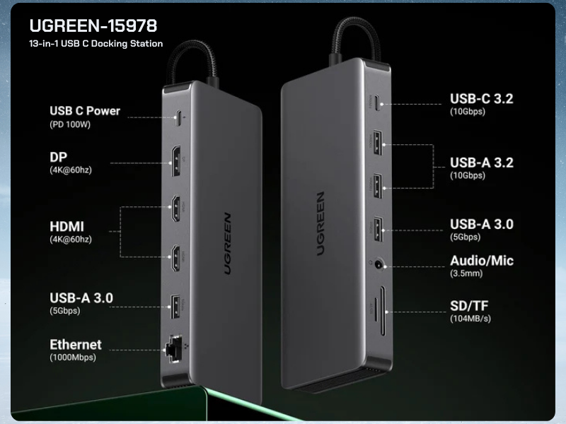 UGREEN-15978 Revodok Pro 313 13 in 1 USB C Docking Station