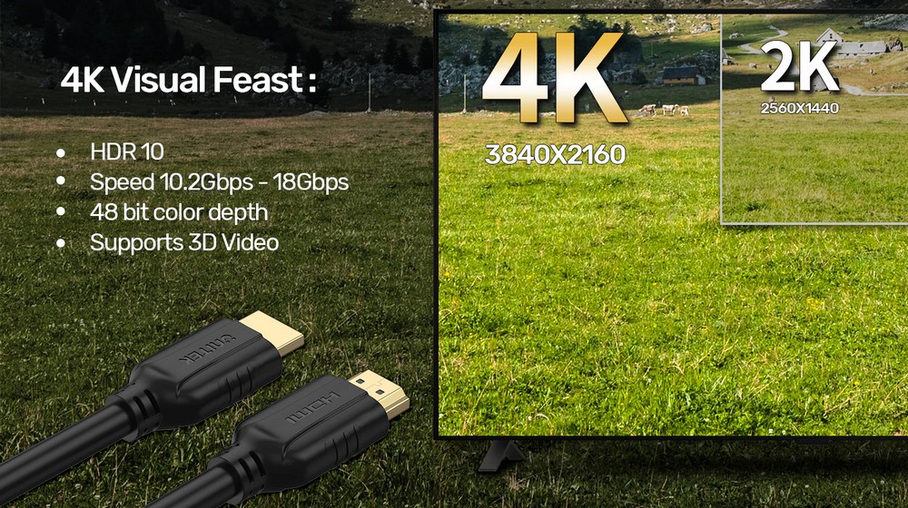UNITEK 4K@30Hz HDMI Cable features 30AWG to 24AWG 15.0M UNITEK 4K@30Hz HDMI Cable features 30AWG to 24AWG 15.0M