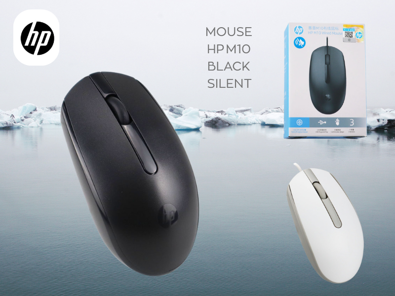 HP M10 USB OPTICAL MOUSE BLACK SILENT เม้าส์คลิกเสียงเงียบ