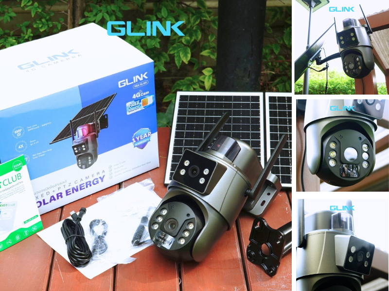 GLINK RBX-SL100 กล้องวงจรปิดโซล่าเซลล์ 4G ไร้สาย PTZ หมุนรอบ 360° Full HD