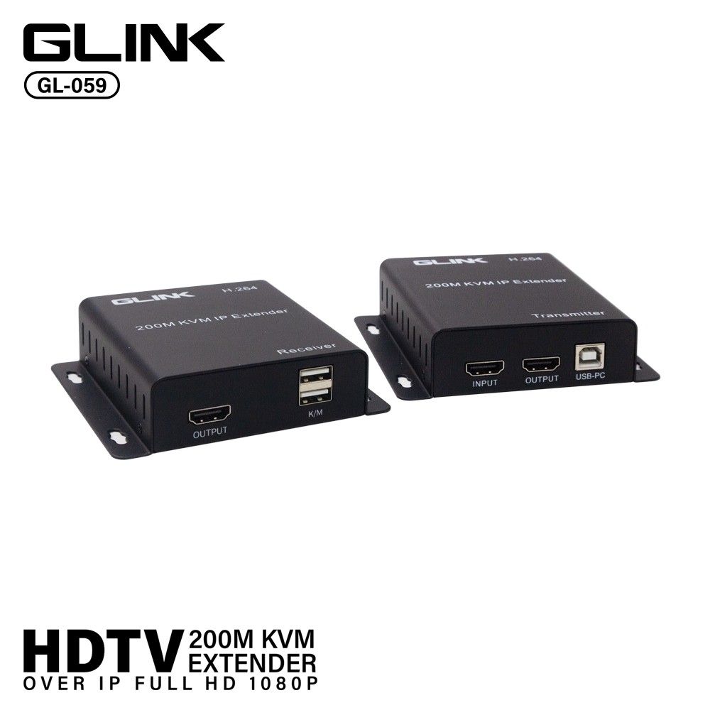 GLINK HDTV KVM EXTENDER 200M. OVER IP FULL HD 1080P รุ่นGL-059 GLINK HDTV KVM EXTENDER 200M. OVER IP FULL HD 1080P รุ่นGL-059