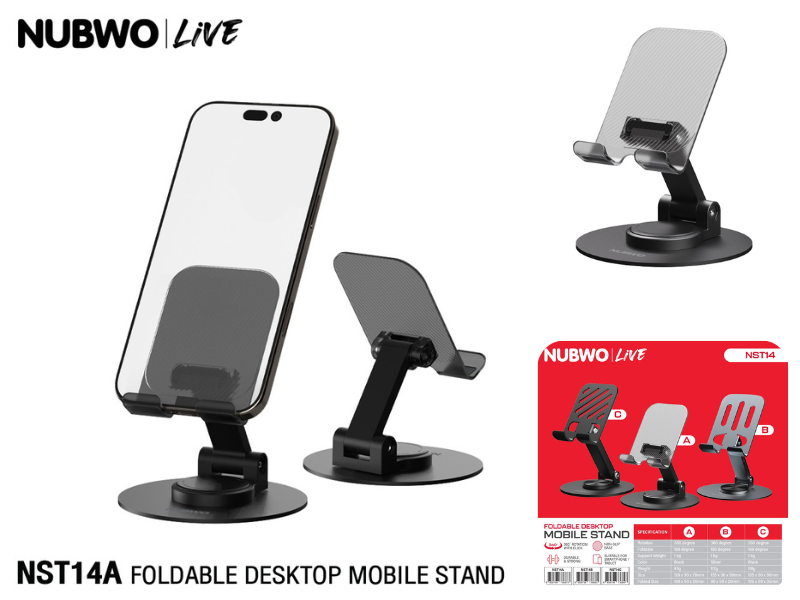 NUBWO ขารองมือถือ ขาตั้งมือถือ ปรับหมุดได้ 360องศา รุ่น NST14C