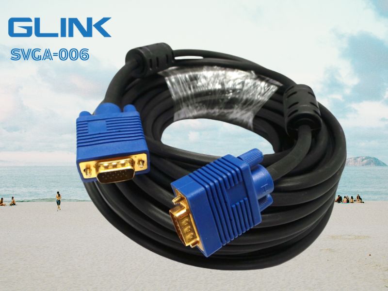GLINK VGA CABLE DB15pin Mail/Mail หัวเข็มสีทอง ยาว 5เมตร