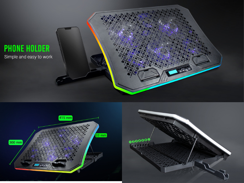 พัดลมรองระบายความร้อนโน๊ตบุ๊ค ขนาด 10-19นิ้ว ยี่ห้อEVG รุ่น TYPE CP3