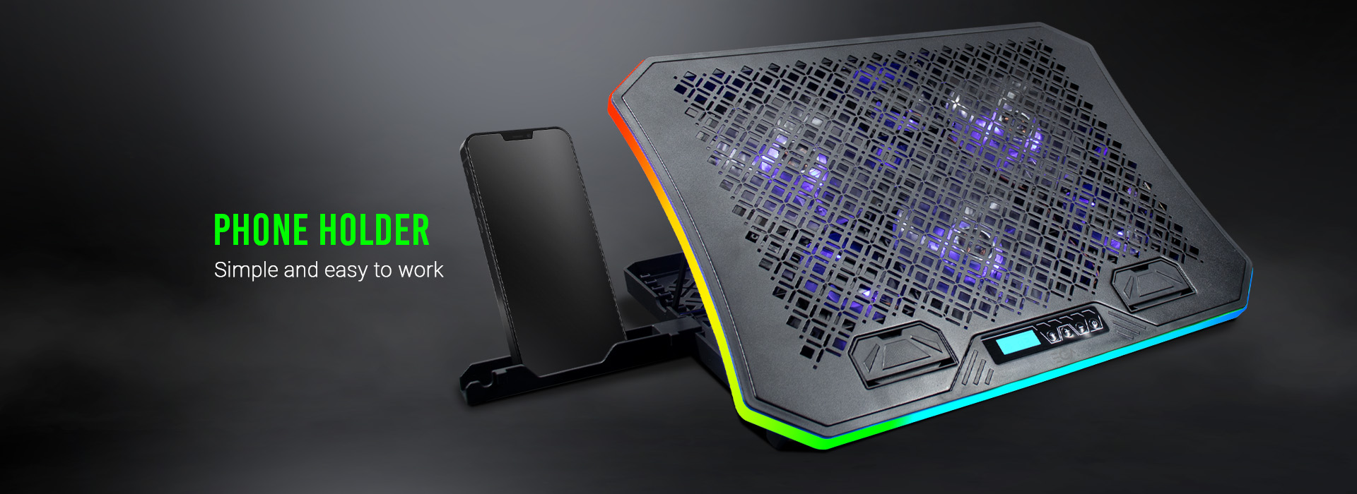 พัดลมรองระบายความร้อนโน๊ตบุ๊ค ขนาด 10-19นิ้ว ยี่ห้อEVG รุ่น TYPE CP3