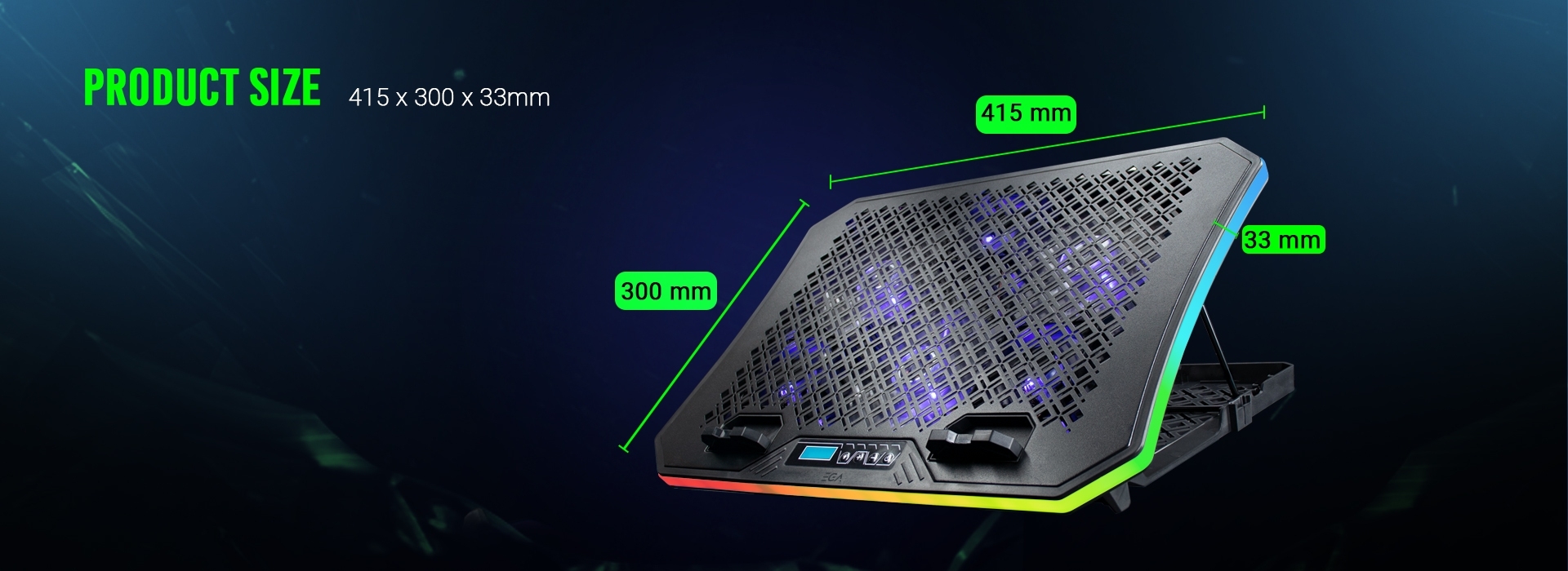 พัดลมรองระบายความร้อนโน๊ตบุ๊ค ขนาด 10-19นิ้ว ยี่ห้อEVG รุ่น TYPE CP3