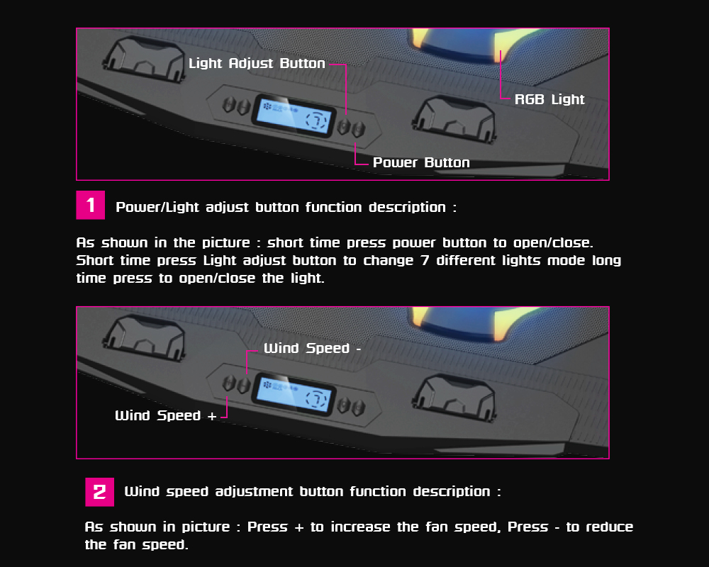 พัดลมรองระบายความร้อนโน๊ตบุ๊คขนาด9-17นิ้ว ยี่ห้อ NUBWO รุ่น NX-F2