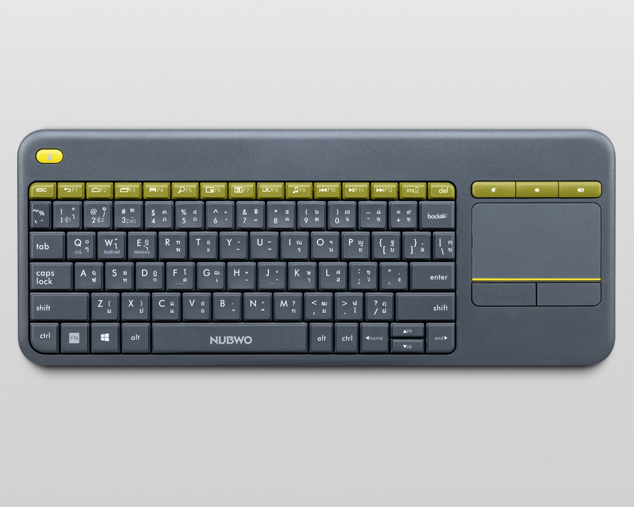 NUBWO Keyboard Dual Mode Wireless & Bluetooth Touchpad มีทัชแพด