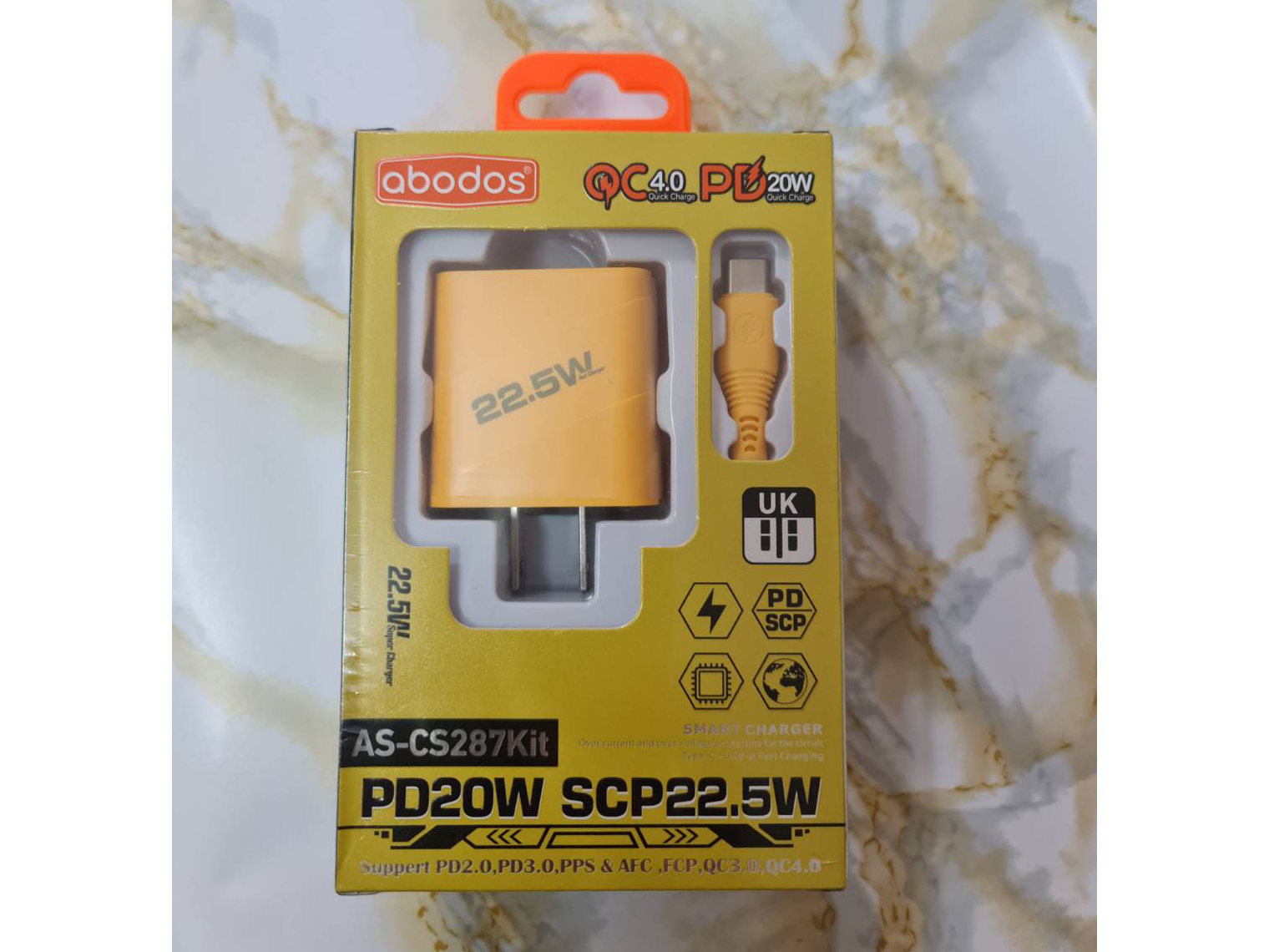 ชุดชาร์จมือถือ 20วัตต์ พร้อมสายชาร์จ USB-C ยี่ห้อ abodos รุ่น AS-CS287kit