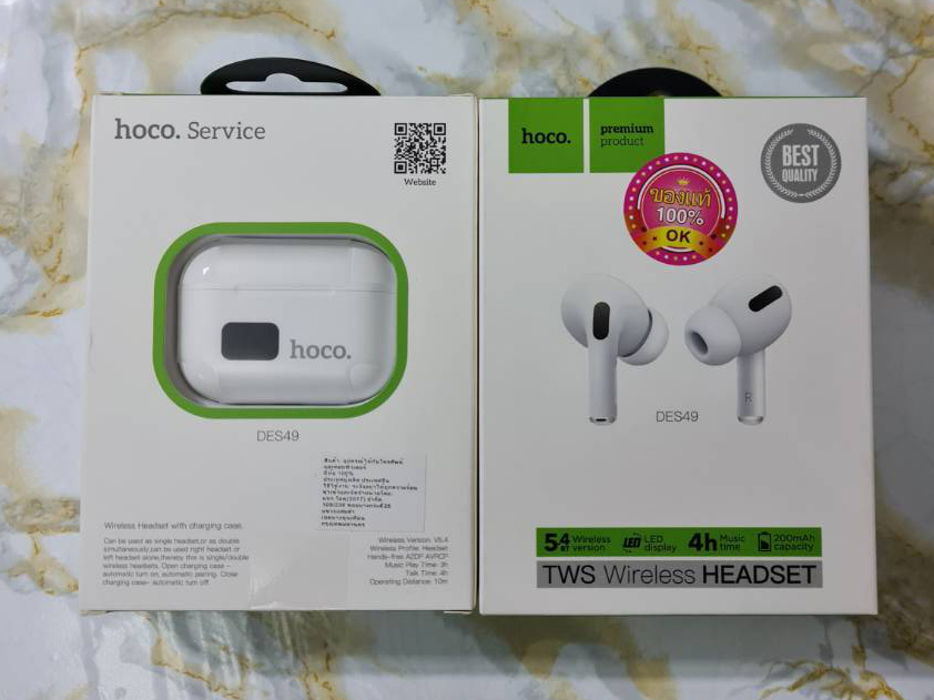 หูฟังมือแบบไร้สาย เชื่อมต่อแบบ Bluetooth V5.4 ยี่ห้อ hoco รุ่น DES49