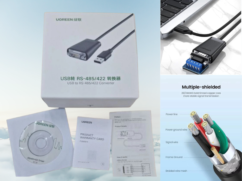 UGREEN 60562 USB2.0 TO RS422/RS485 Adapter Cable