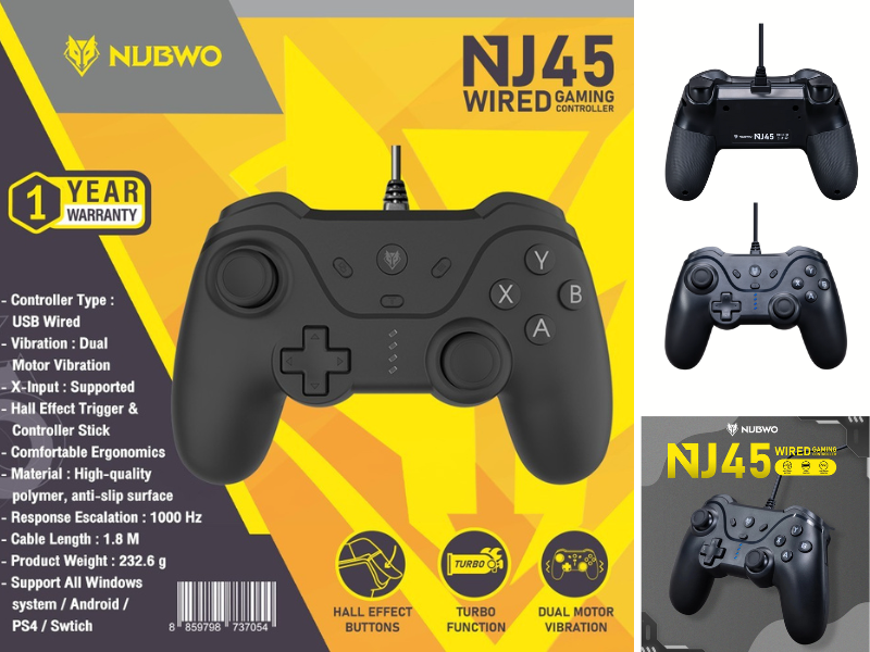Nubwo Joy Stick จอยเกมส์ USB สำหรับ PC,PS4 มีระบบสั่นแบบคู่ซ้ายและขวา