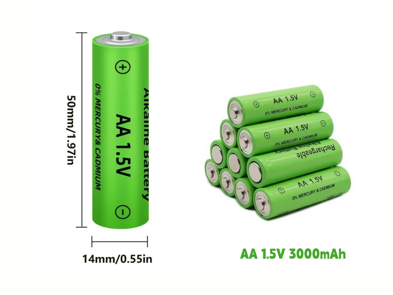 ถ่านอัลคาไลน์ชนิดชาร์จได้ AA 3000mah 1.5V Alkaline rechargeable battery