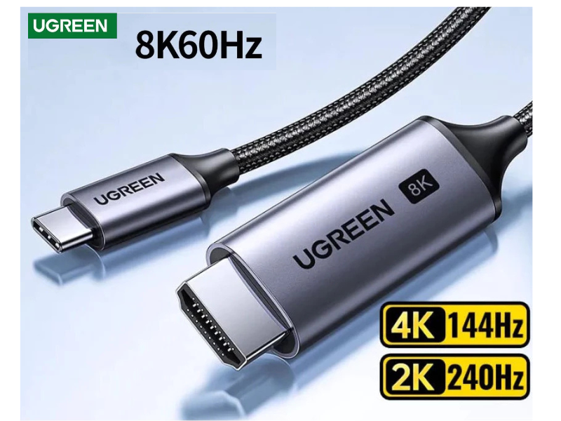 UGREEN USB-C to HDMI 8K@60Hz สำหรับเชื่อมต่อคอมพิวเตอร์ แล็ปท็อป โทรศัพท์เข้ากับทีวี