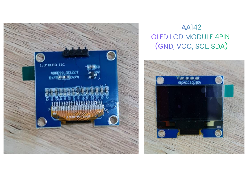OLED LCD MODULE 4PIN ที่ใช้ขา GND, VCC, SCL, SDA