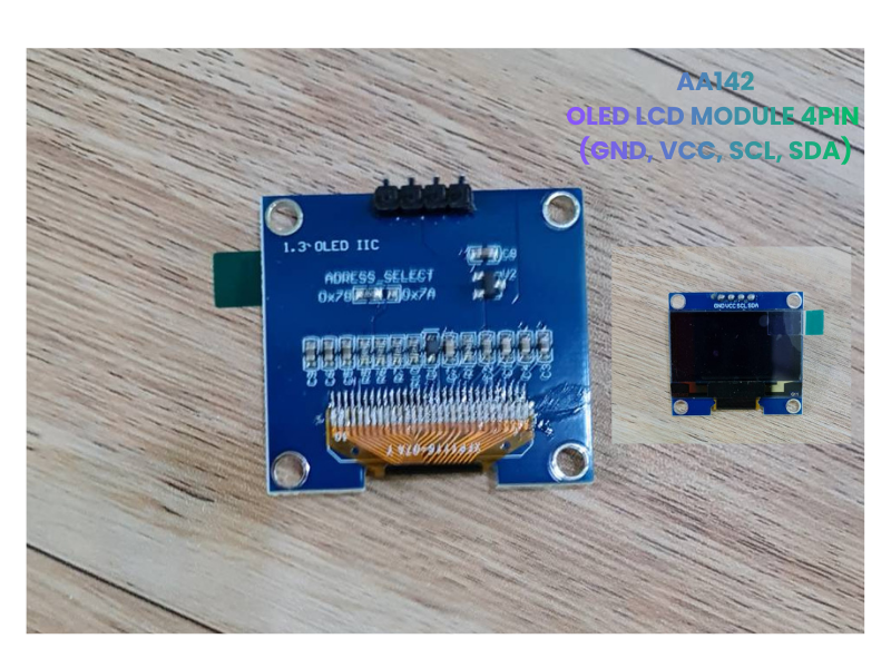 OLED LCD MODULE 4PIN ที่ใช้ขา GND, VCC, SCL, SDA