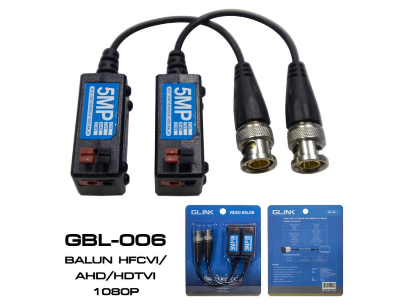 Glink BALUN 5MP 600 เมตร บารัน บาลัน HFCVI/AHD/HDTVI รุ่น GBL-006