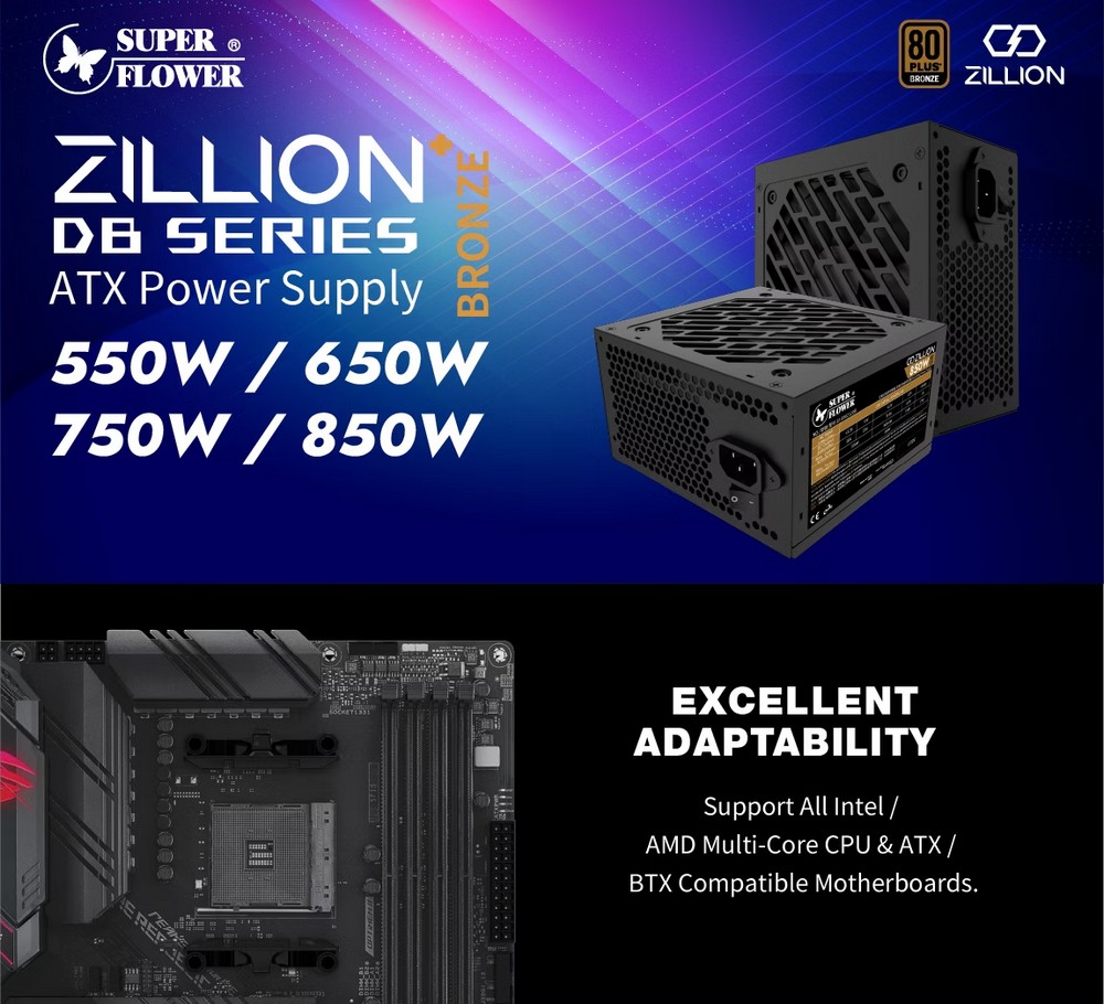 SUPER FLOWER ZILLION DB 750W 80 PLUS BRONZE พาวเวอร์ซัพพลาย