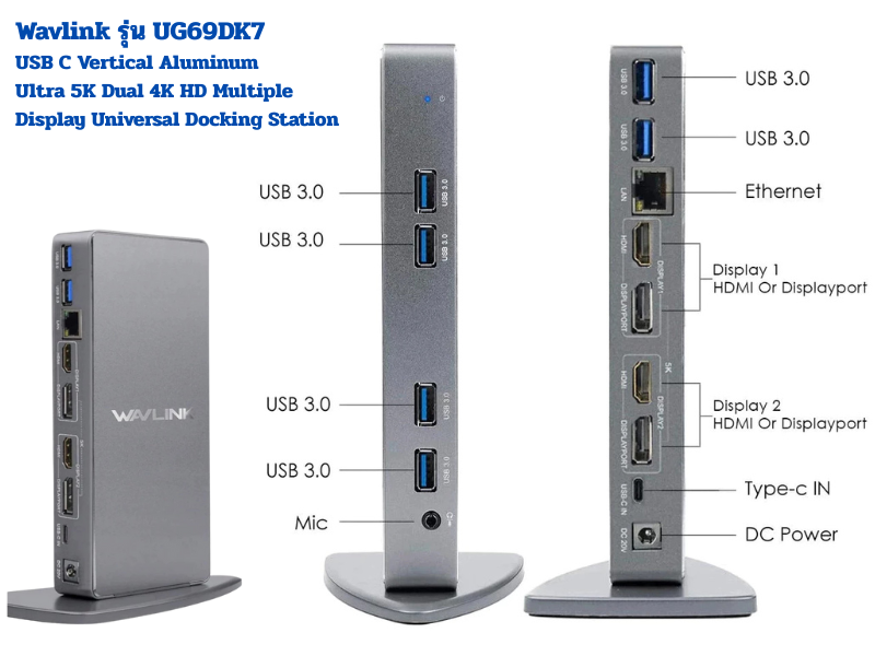 WAVLINK WL-UG69DK7 USB-C Multi Docking Station 14-IN-1
