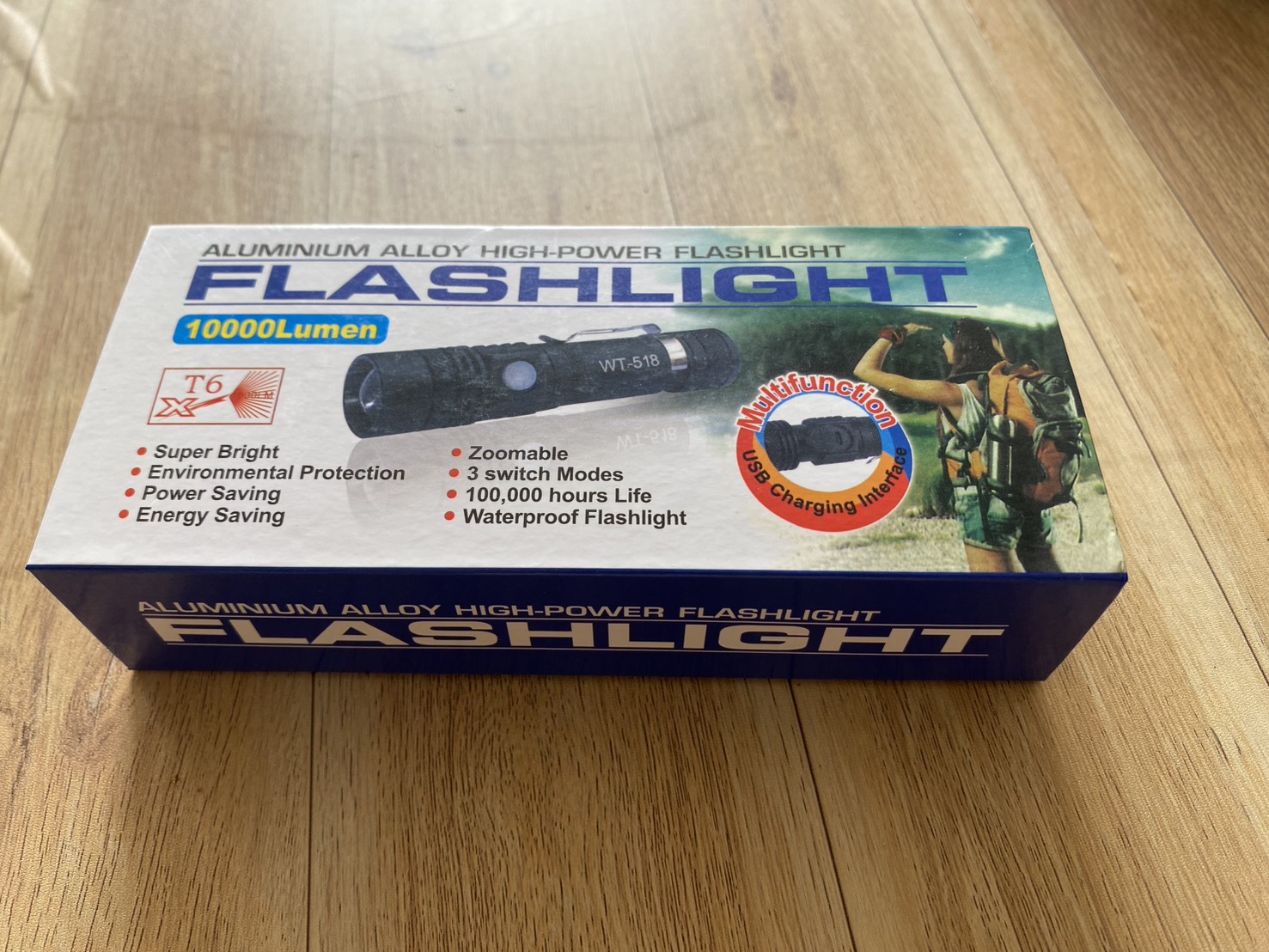 ไฟฉายแรงสูง ไฟฉายแบบชาร์จUSB led lights Flashlight 10000 Lumen