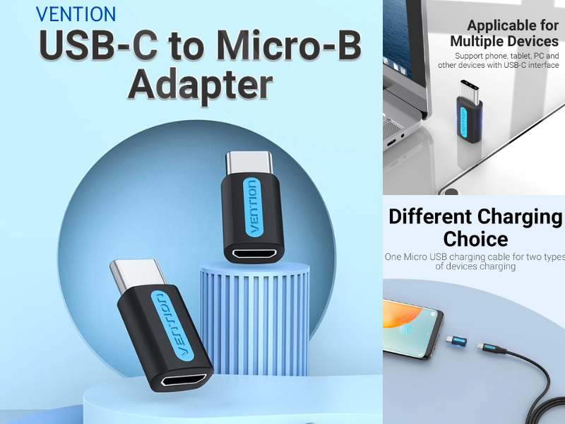 VENTION อะแดปเตอร์แปลง Type C To Micro สําหรับโทรศัพท์มือถือ CDXB0