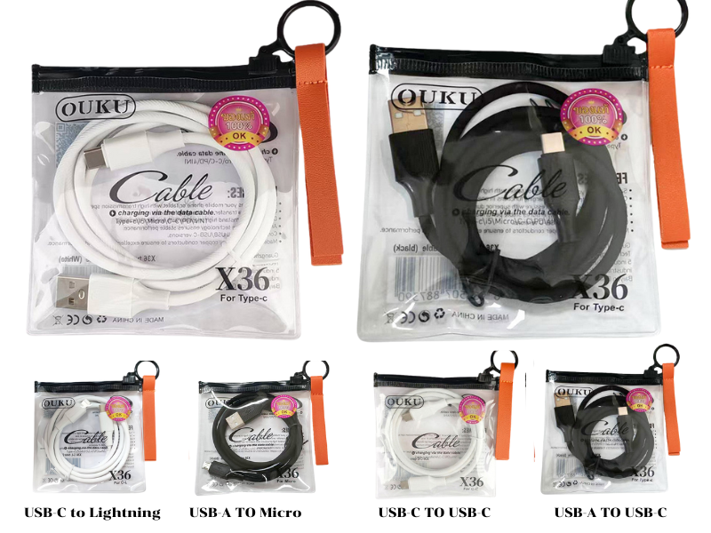 ouku สายชาร์จมือถือหัวชาร์จ USB TYPE-A TO USB TYPE-C สายยาว 1เมตร
