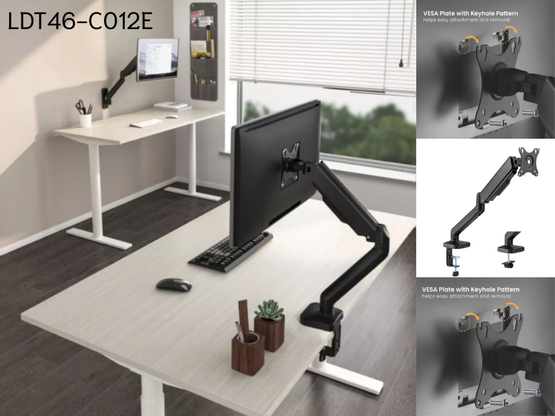 BRATECK Mechanical Spring Single Monitor Arm แขนจับจอแบบเดี่ยว ขนาดจอ 17-32นิ้ว
