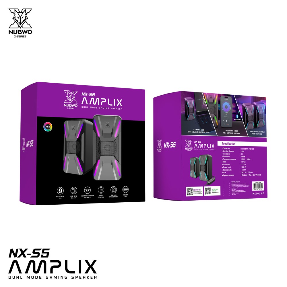 DUAL MODE GAMING SPEAKER RGB BLUETOOTH 5.3 USB 5V & 3.5 MM