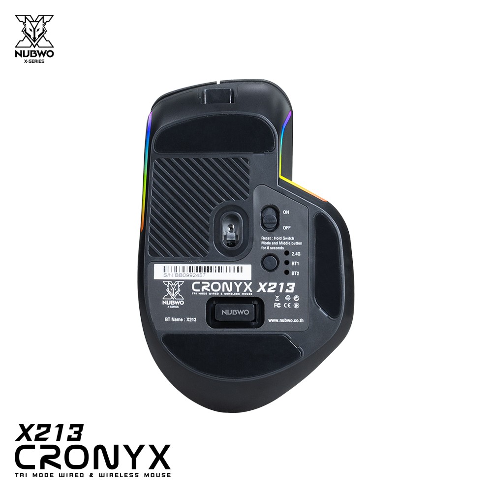 NUBWO X213 CRONYX Tri Mode Mouse เมาส์ไร้สาย เสียงเงียบ
