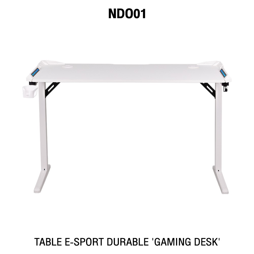 โต๊ะเกมมิ่ง รุ่น NDO-01 ขนาด 120x60x1.5 CM. มีไฟ LED สามารถปรับสีและโหมดไฟได้
