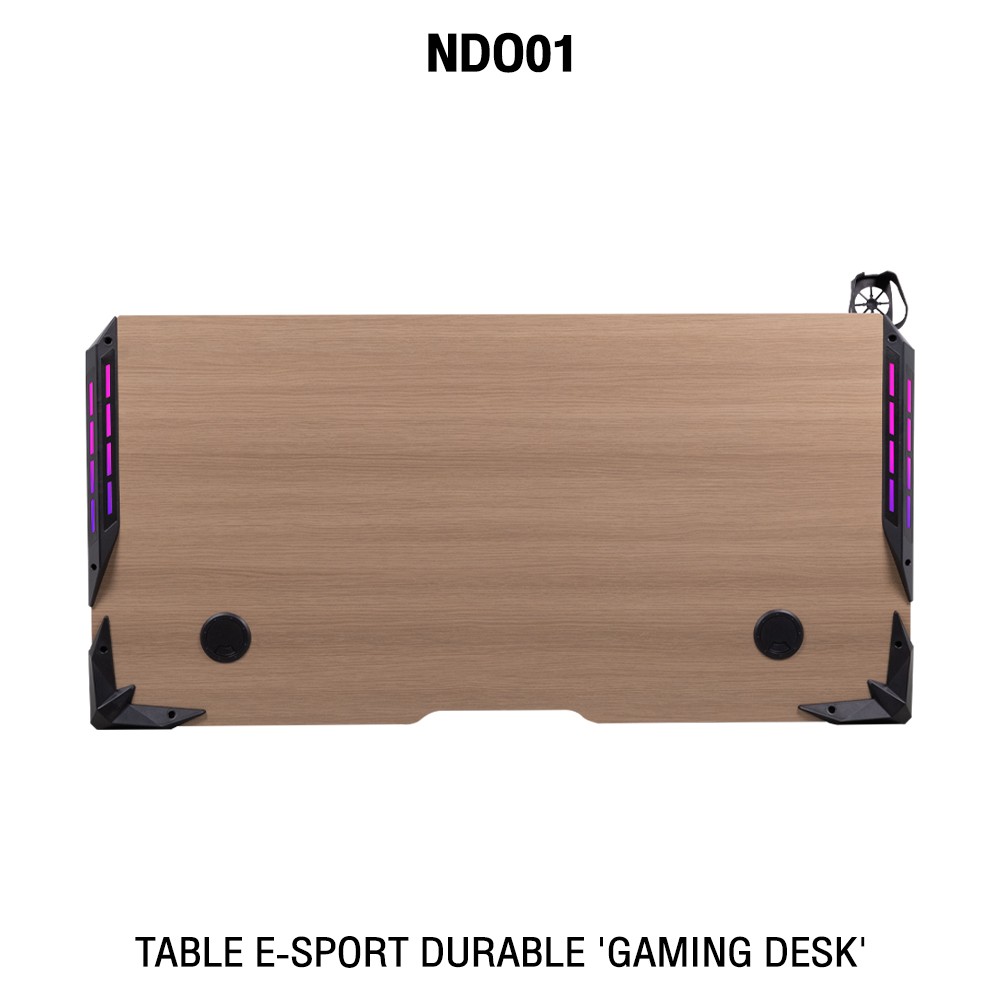 โต๊ะเกมมิ่ง รุ่น NDO-01 ขนาด 120x60x1.5 CM. มีไฟ LED สามารถปรับสีและโหมดไฟได้