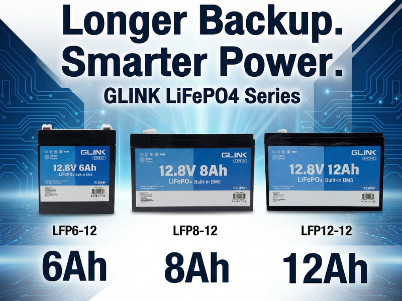 GLINK LFP12-12 Battery LiFePO4 12.8V-12A Built-In BMS แบตเตอรี่ มีระบบ BMS ในตัว