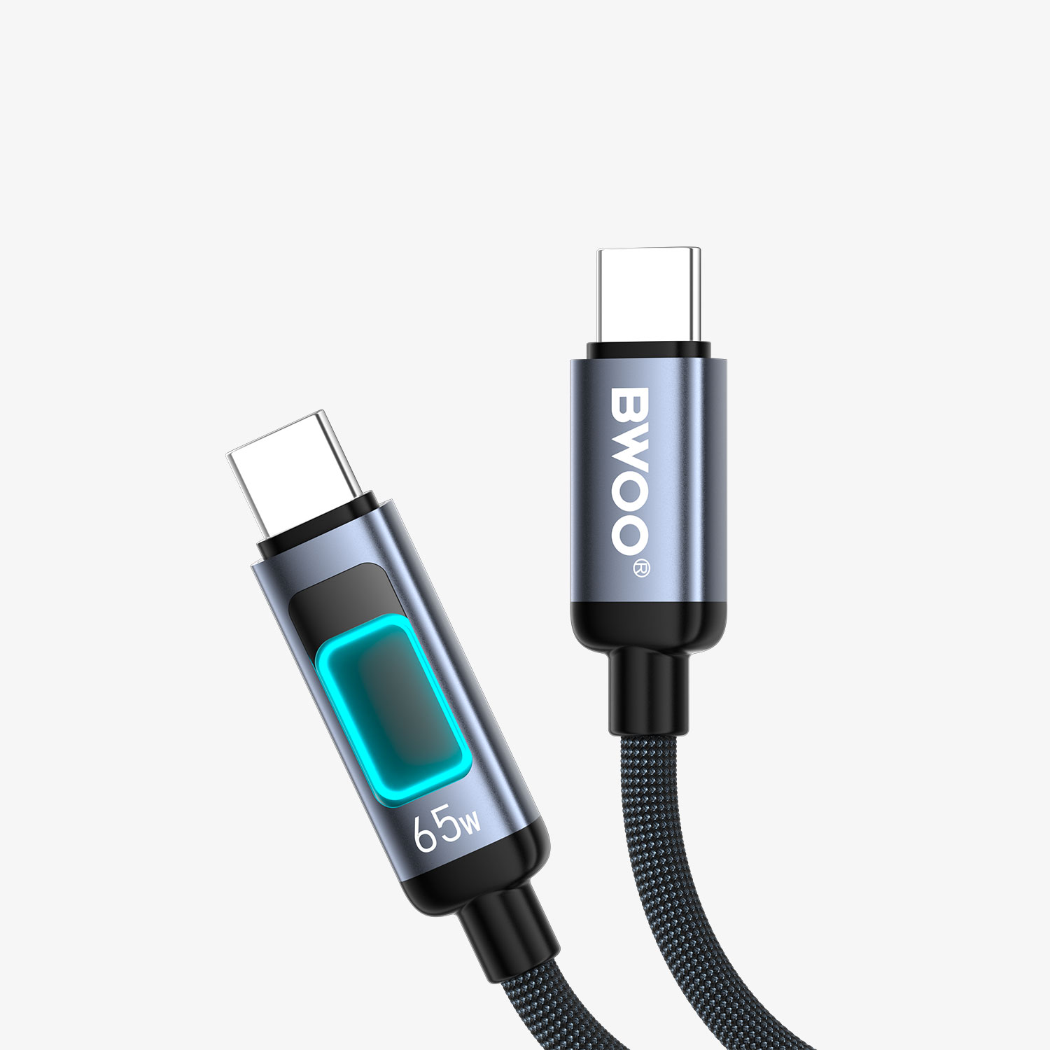 USB-C to USB-C Fast Charging Cable with RGB Color Lights 65W 1.0M