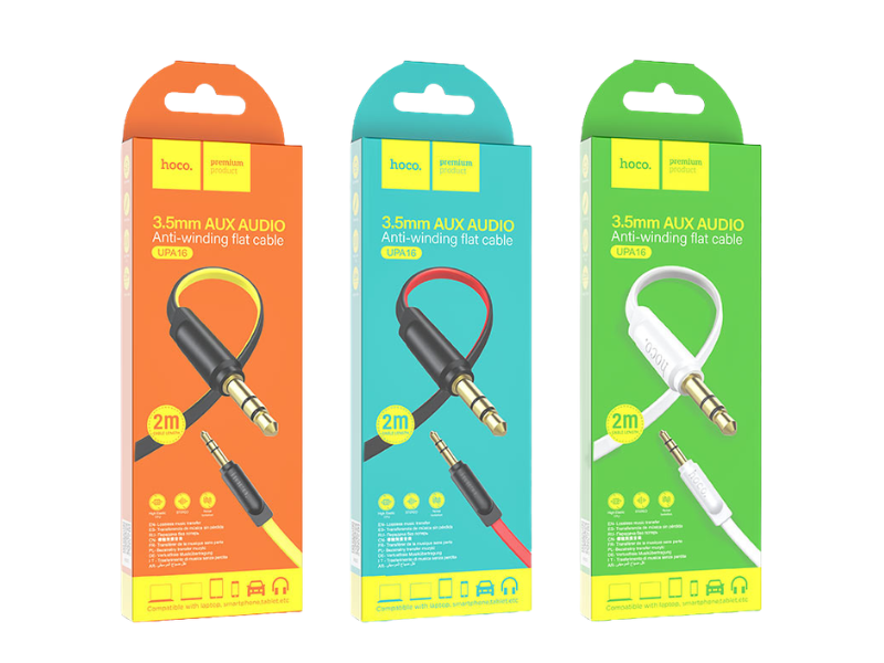 HOCO UPA16 AUX AUDIO CABLE 1.0M สายเชื่อมต่อ Aux 3.5mm ยาว 1เมตร คละสี