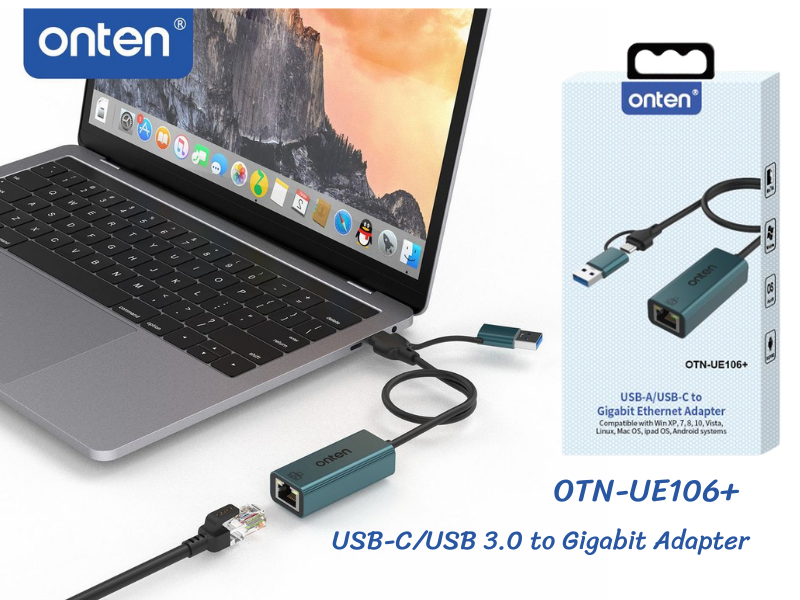 ONTEN ADAPTER USB TYPE-C/USB3.0 TO LAN RJ45 10/100/1000 Gigabit