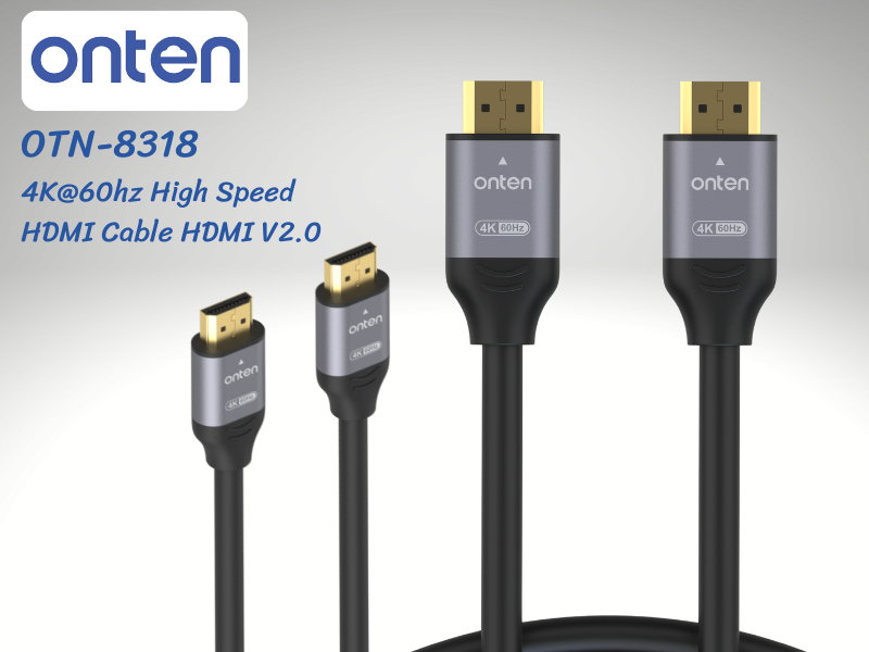 ONTEN CABLE HDMI V2.0 4K@60Hz.18Gbps สายยางกลมสีดำ สายยาว 10เมตร