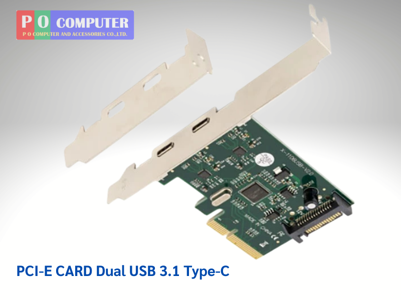 Card PCI-E to Dual USB 3.1 Type C Adapter Card การ์ดเพิ่มพอร์ตUSB TYPE-C