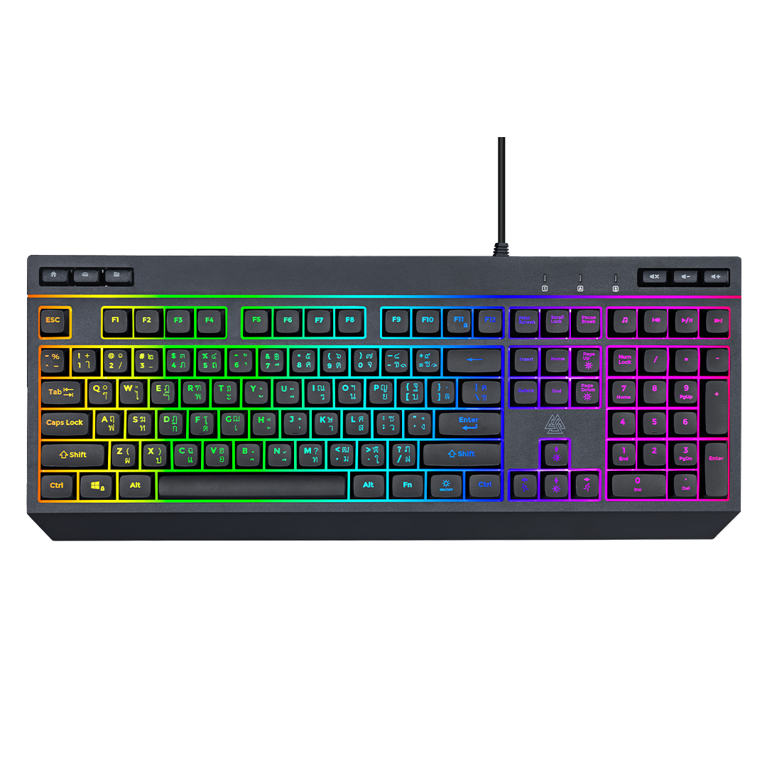 EGA TYPE K8 Rubber Dome RGB คีย์บอร์ดปุ่มยาง ไฟ RGB