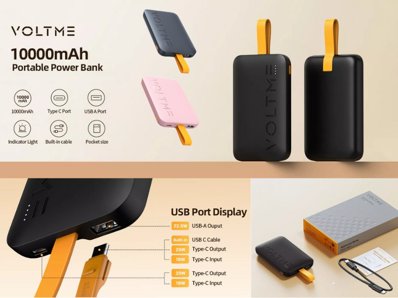 VOLTME POWER BANK ดีไซน์กะทัดรัด ทรงพลัง ความจุ 10,000mAh