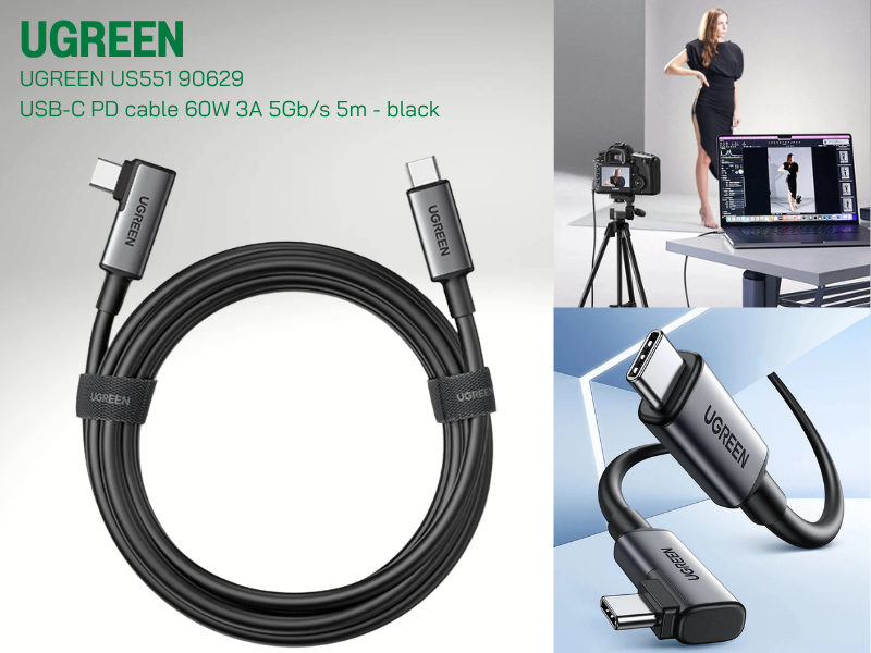 UGREEN USB-C to USB-C Link Cable 5 เมตร รองรับ 5Gbps / PD 60W