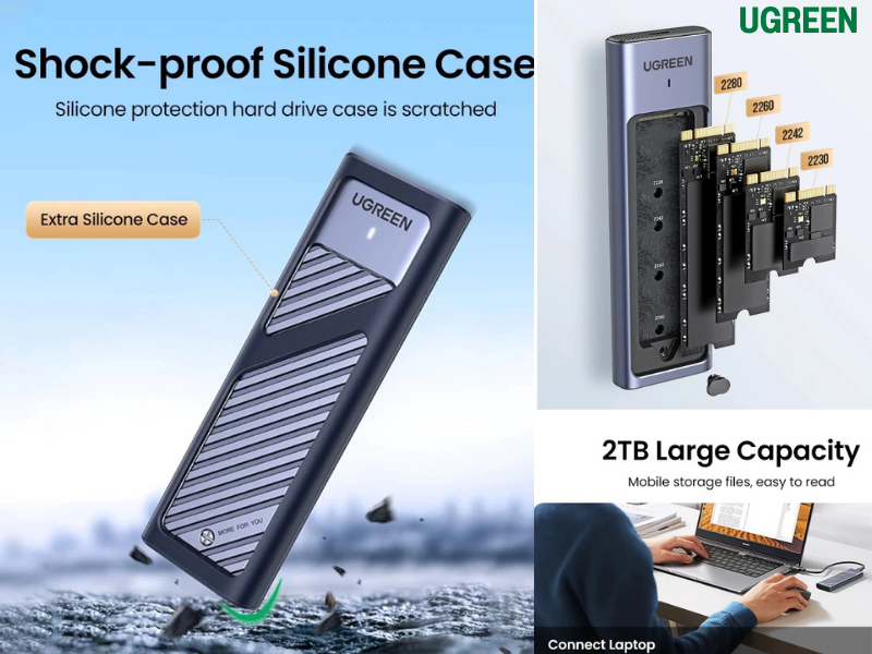 UGREEN รุ่น 35050 CM559 กล่องใส่ SSD M.2 NVMe USB-C 10Gbps