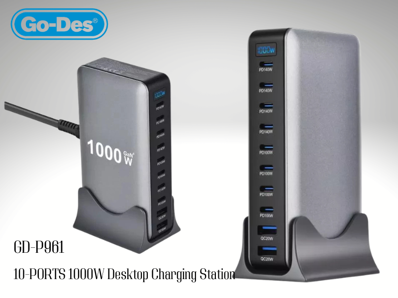 Go-Des Desktop Charging Station 1000W GD-B961 หัวชาร์ 10 ช่อง