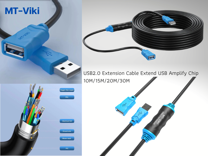 MT-Viki USB2.0 Extension Cable USB Amplify Chip สายความยาวUSB 30.0M