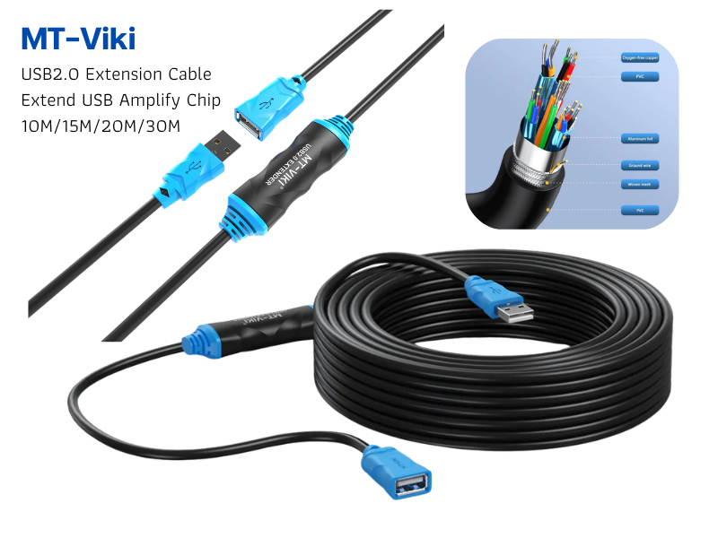 MT-Viki USB2.0 Extension Cable USB Amplify Chip สายความยาวUSB 30.0M