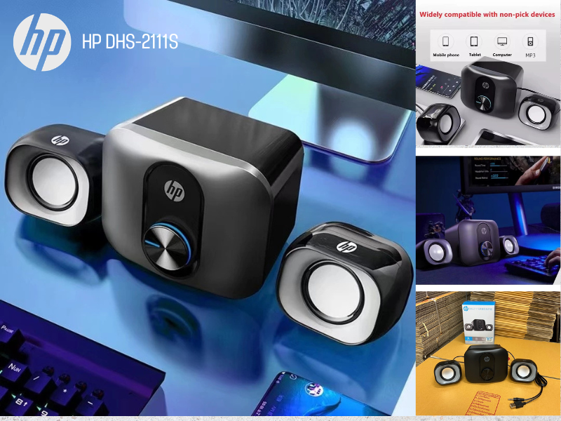 HP DHS-2111S ชุดลำโพงมัลติมีเดียแบบมีสายระบบ 2.1 แชนแนล
