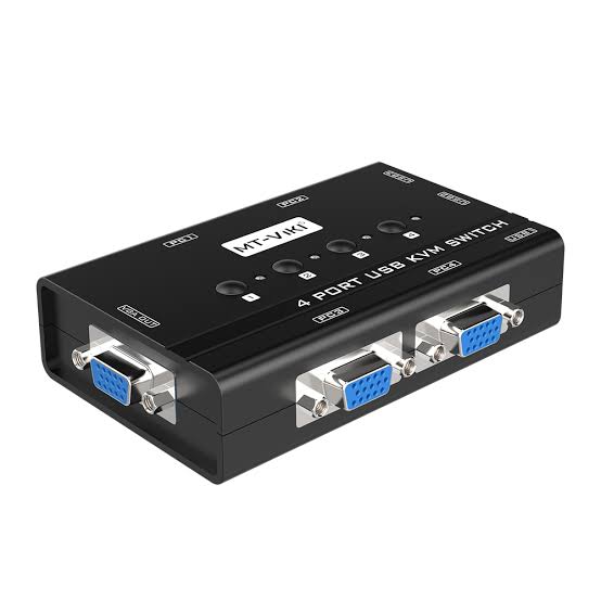 VGA KVM SWITCH 4x1 Port อุปกรณ์ควบคุมคอมพิวเตอร์เข้า 4 ออก 1