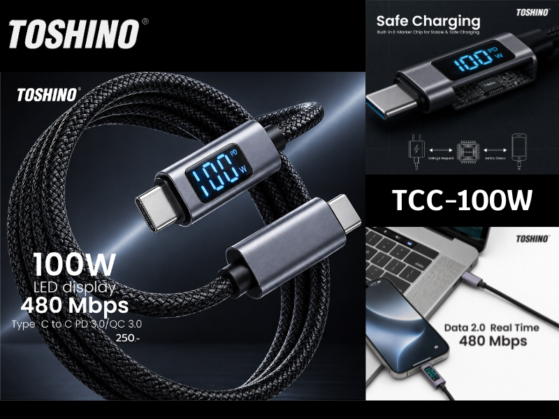 TOSHINO USB-C TO USB-C CABLE สายชาร์จ สายโอนถ่ายข้อมูล